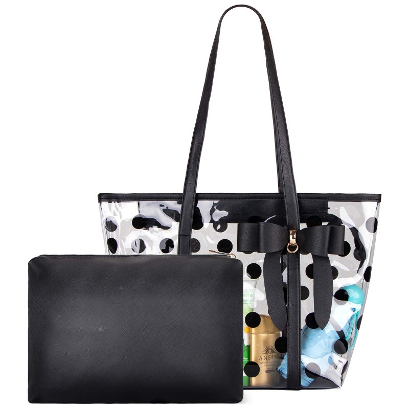 PG6 FF1 Women Waterproof Clear Tote Shoulder Bag Handbag Beach Shopping Bag Work Bag - Image 1
